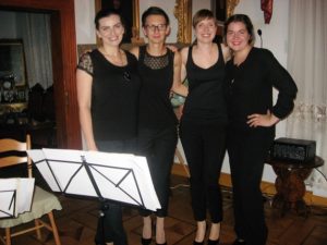 Airis Quartet po koncercie. Od prawej Julia Kotarba, Aleksandra Czajor, Grażyna Zubik, Natalia Warzecha - Karkus