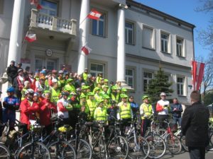 Cykliści i burmistrz Wielunia